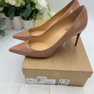 Women’s Christian Louboutin, Kate 85 patent leather pumps size 39 made in Italy